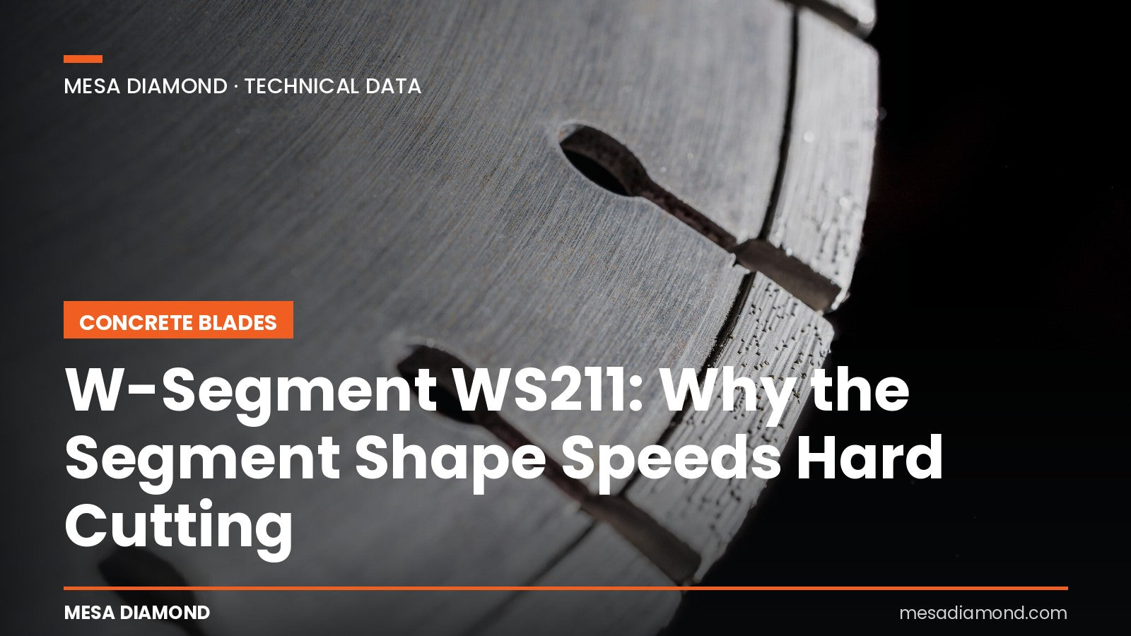 W-segment WS211 concrete diamond blade rim close-up