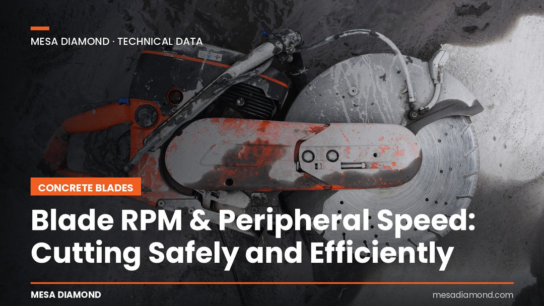Blade RPM and peripheral speed concrete cutting