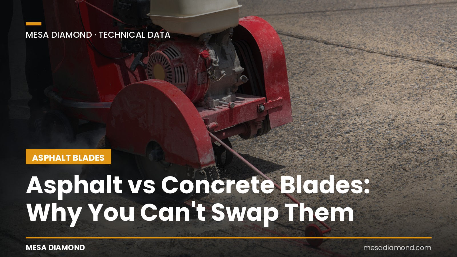 Asphalt vs concrete diamond blades — Mesa Diamond BA100 vs BA200 PRO