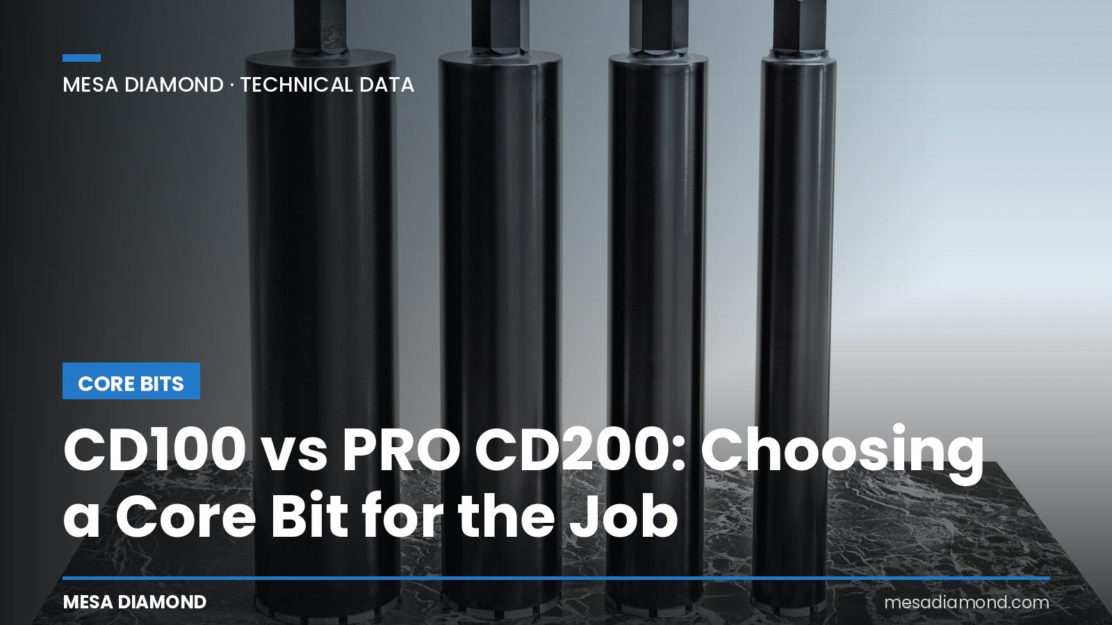 CD100 vs CD200 PRO wet diamond core bits compared for cost-per-hole