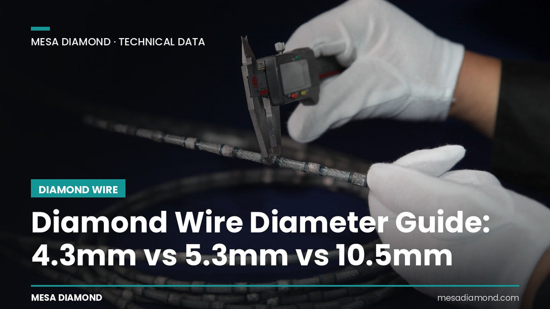Measuring diamond wire diameter with a caliper — 4.3mm vs 5.3mm vs 10.5mm