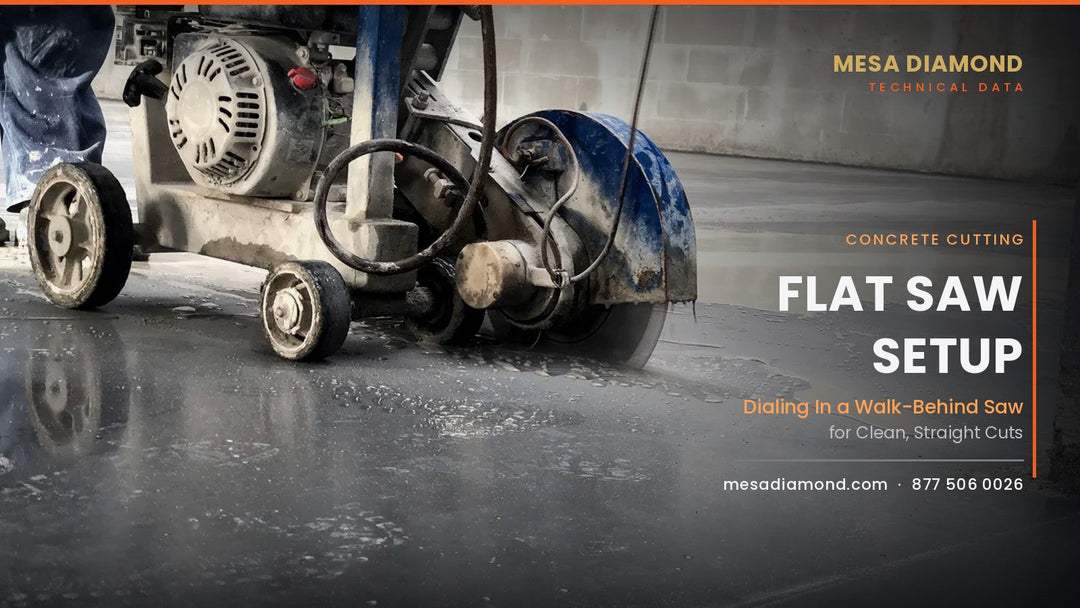 Walk-behind flat saw cutting a concrete slab on a jobsite