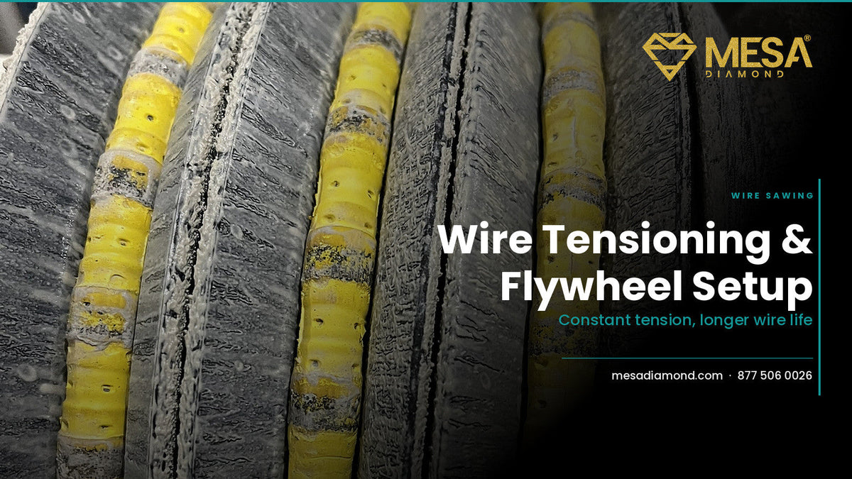 Diamond wire tensioning and preparation
