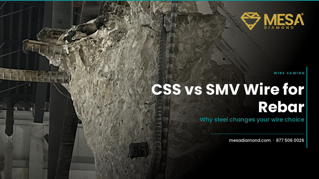 Diamond wire cutting reinforced concrete (CSS vs SMV)