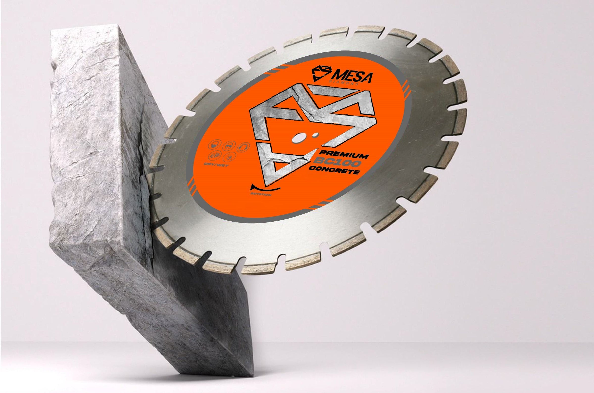 Mesa Diamond Concrete diamond saw blade is perfect for cutting masonry, rock, and many more.