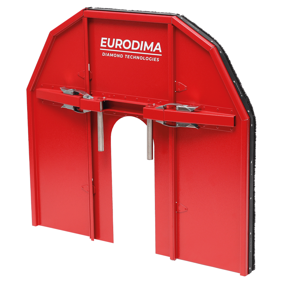 EURODIMA red one-piece flush-cut blade guard 63" (1600 mm) for WS20E / WS20H wall saws