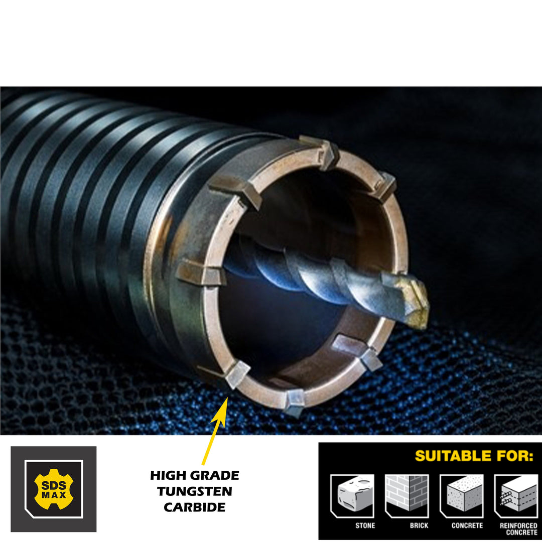 Carbide Tipped Rotary Hammer Core Bit SDS PLUS & SDS MAXCarbide Core Drill BitsMESA DIAMOND ®MSCDB100013SDS PLUSSDS PLUS1 3/16 in (30mm)