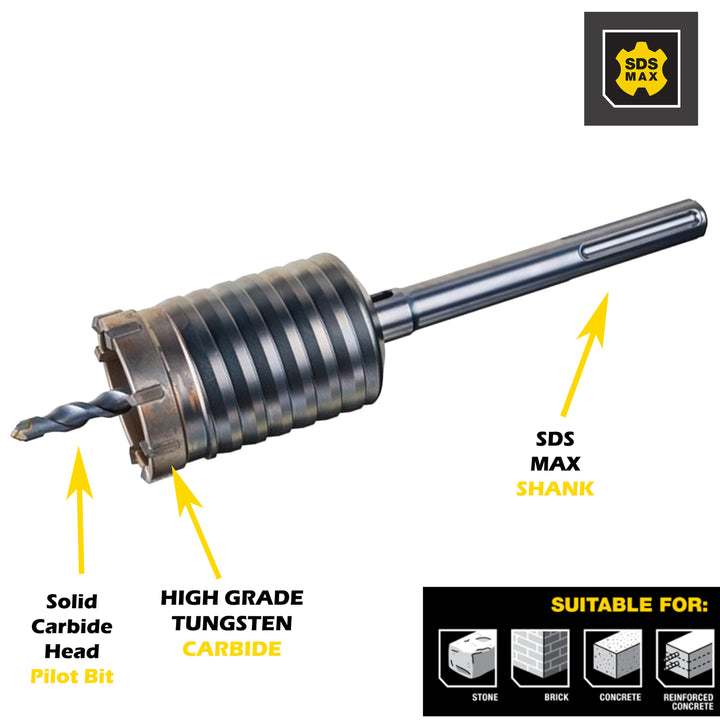 Carbide Tipped Rotary Hammer Core Bit SDS PLUS SDS MAX Mesa Diamond