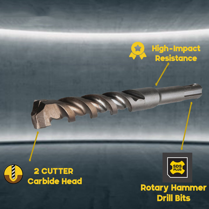 Mesa Diamond 2 Cutter SDS PLUS Masonry Drill Bit for concrete drilling with SDS-Plus hammers
