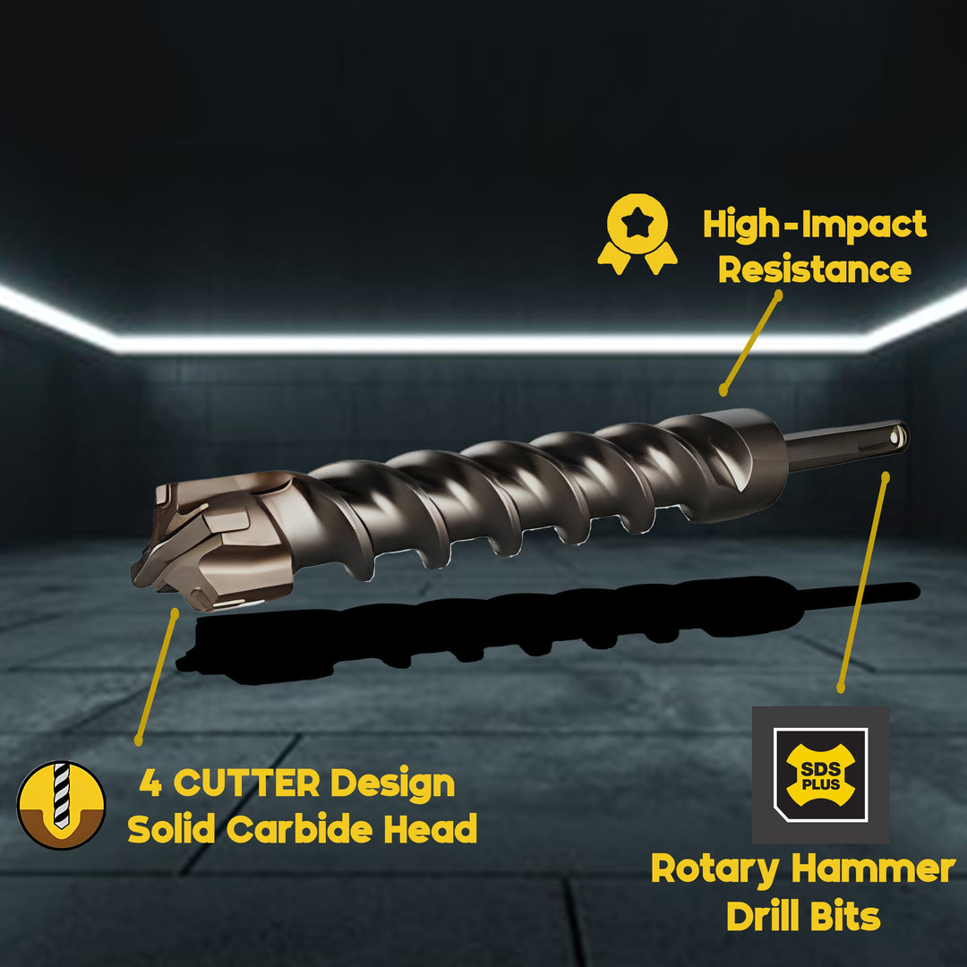 Mesa Diamond 4 Cutter SDS PLUS Carbide High Impact Rotary Hammer Drill Bit – professional SDS-Plus drill bit for contractors