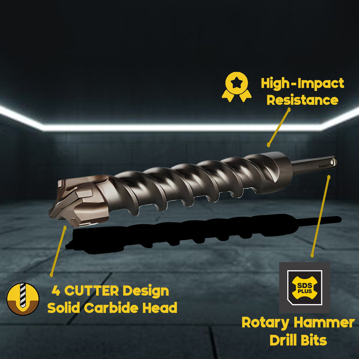 Mesa Diamond 4 Cutter SDS PLUS Carbide High Impact Rotary Hammer Drill Bit – professional SDS-Plus drill bit for contractors