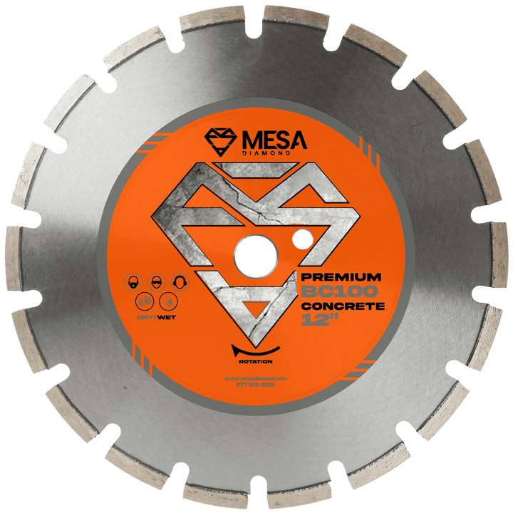 Mesa Diamond Concrete Diamond Saw Blade BC100 for cutting cured and reinforced concrete