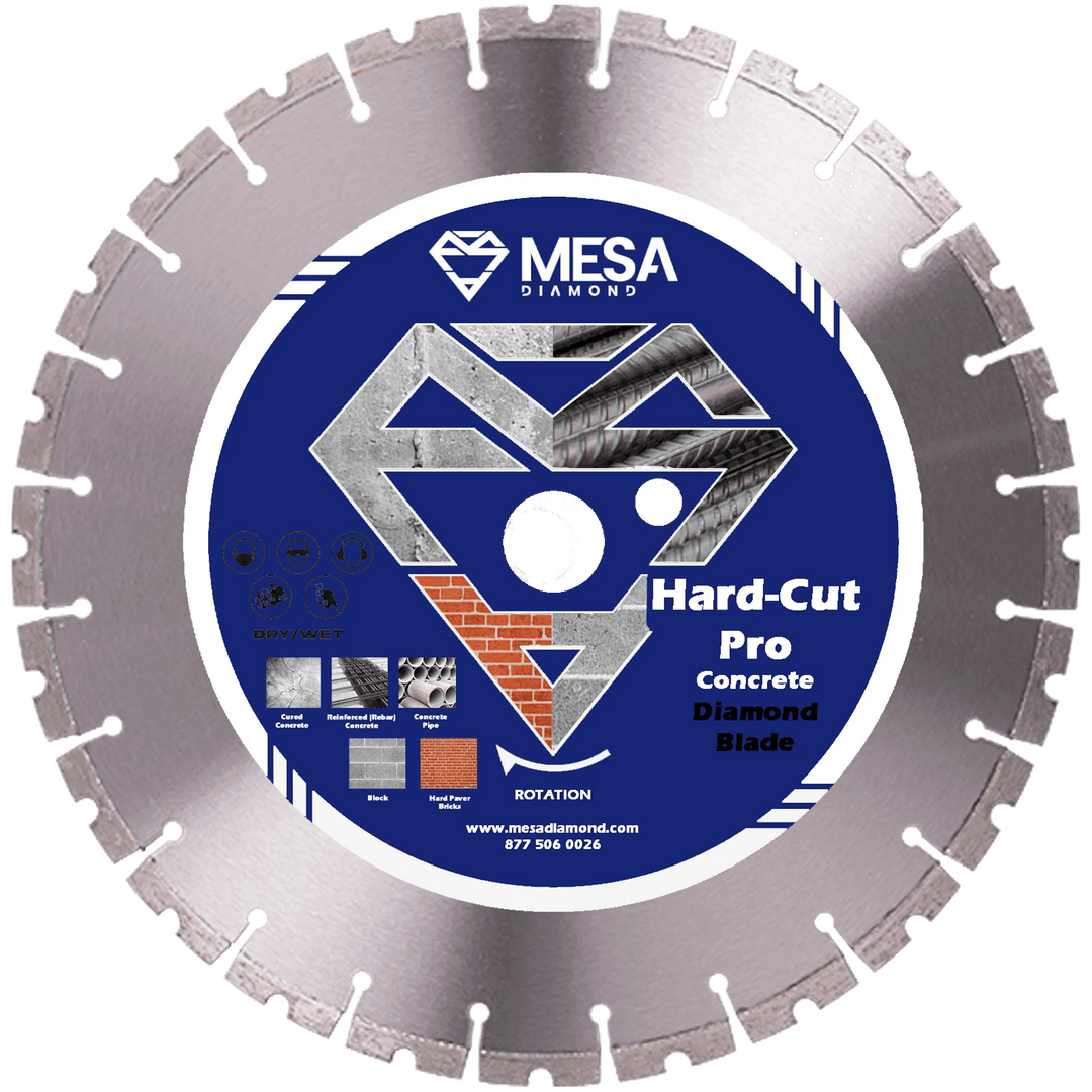 Mesa Diamond Hard-Cut Pro Concrete Saw Blade concrete diamond saw blade 14" x 1" for cutting cured and reinforced concrete