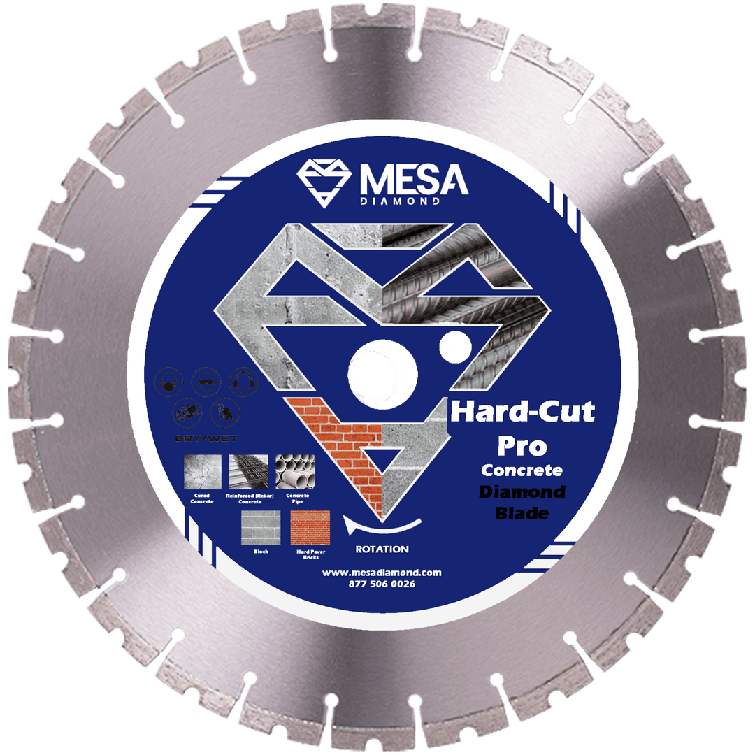 Mesa Diamond Hard-Cut Pro Concrete Saw Blade for cutting cured and reinforced concrete