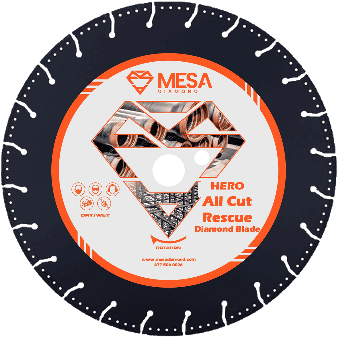Mesa Diamond HERO All Cut Rescue Diamond Blade rescue diamond blade 4" for fire rescue and emergency cutting