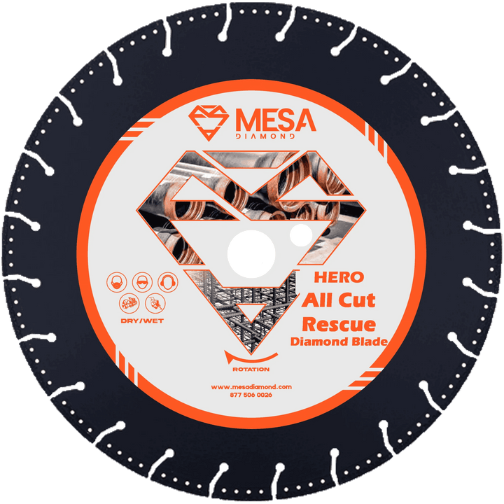 Mesa Diamond HERO All Cut Rescue Diamond Blade rescue diamond blade 4" for fire rescue and emergency cutting