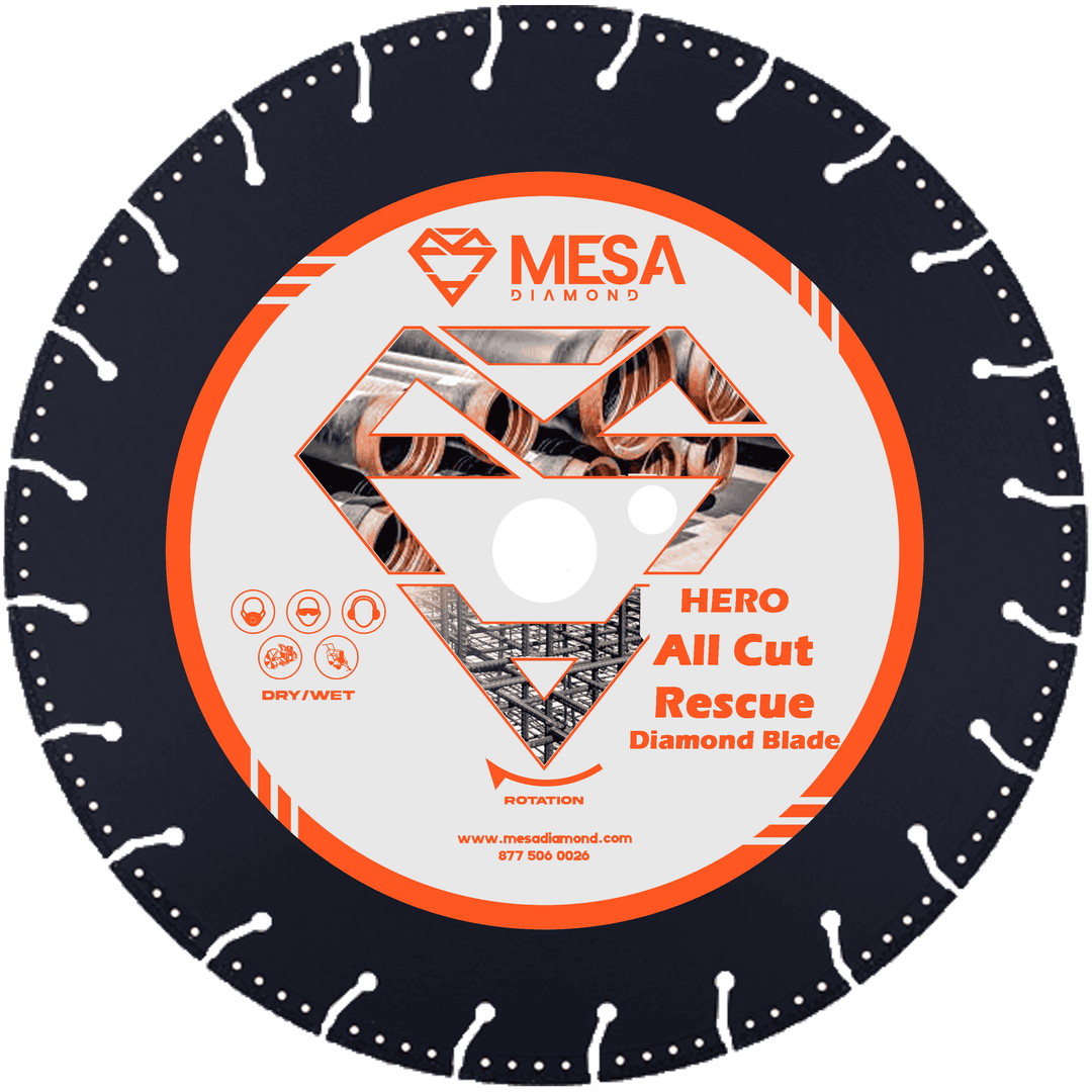 Mesa Diamond HERO All Cut Rescue Diamond Blade for fire rescue and emergency cutting
