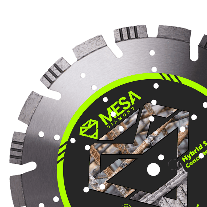 Mesa Diamond Hybrid Segment Concrete Saw Blade for cutting cured and reinforced concrete