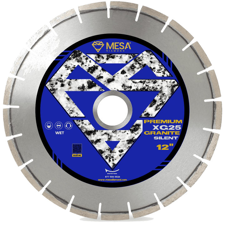 Mesa Diamond Silent Core Granite Bridge Saw Blade XG25 granite diamond blade 60mm x 12 in x 300mm for granite cutting