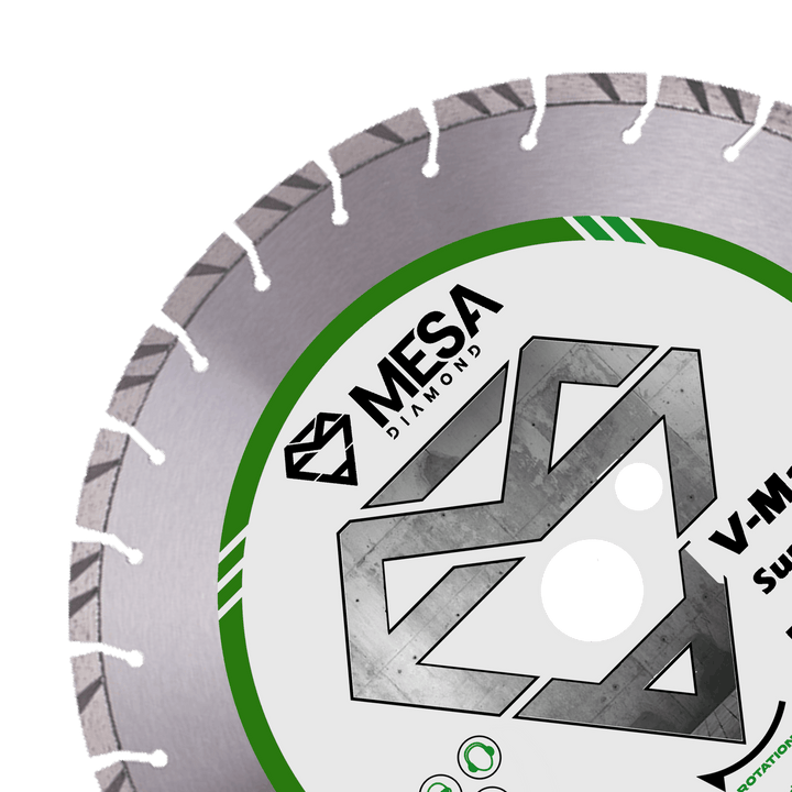 V-Max Supreme Concrete Saw Blade – Mesa Diamond concrete diamond saw blade for cutting cured and reinforced concrete