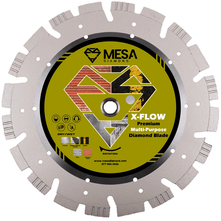 Mesa Diamond X-FLOW: Premium Multi-Purpose Saw Blade – multi-purpose diamond blade 12" x 20MM