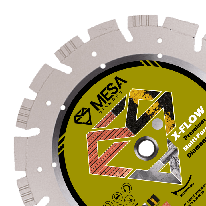 X-FLOW: Premium Multi-Purpose Saw Blade – Mesa Diamond multi-purpose diamond blade for cutting concrete, masonry and metal
