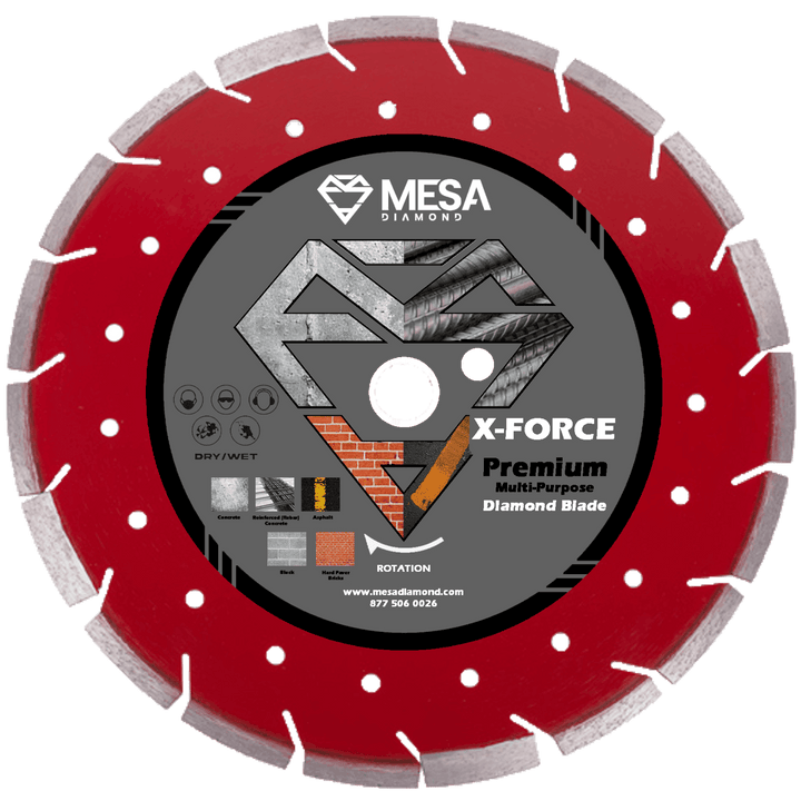 Mesa Diamond X-FORCE: Premium Multi-Purpose Saw Blade for cutting concrete, masonry and metal