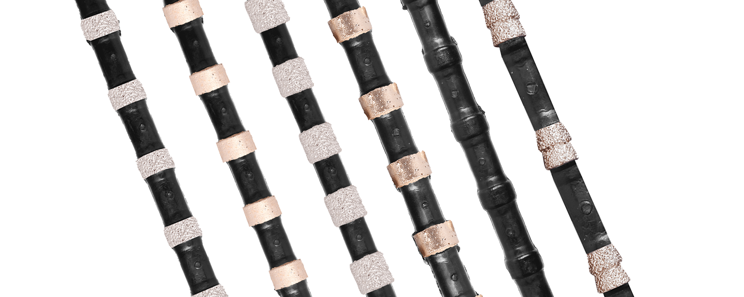 diamond wires with sintered and vacuum brazed beads