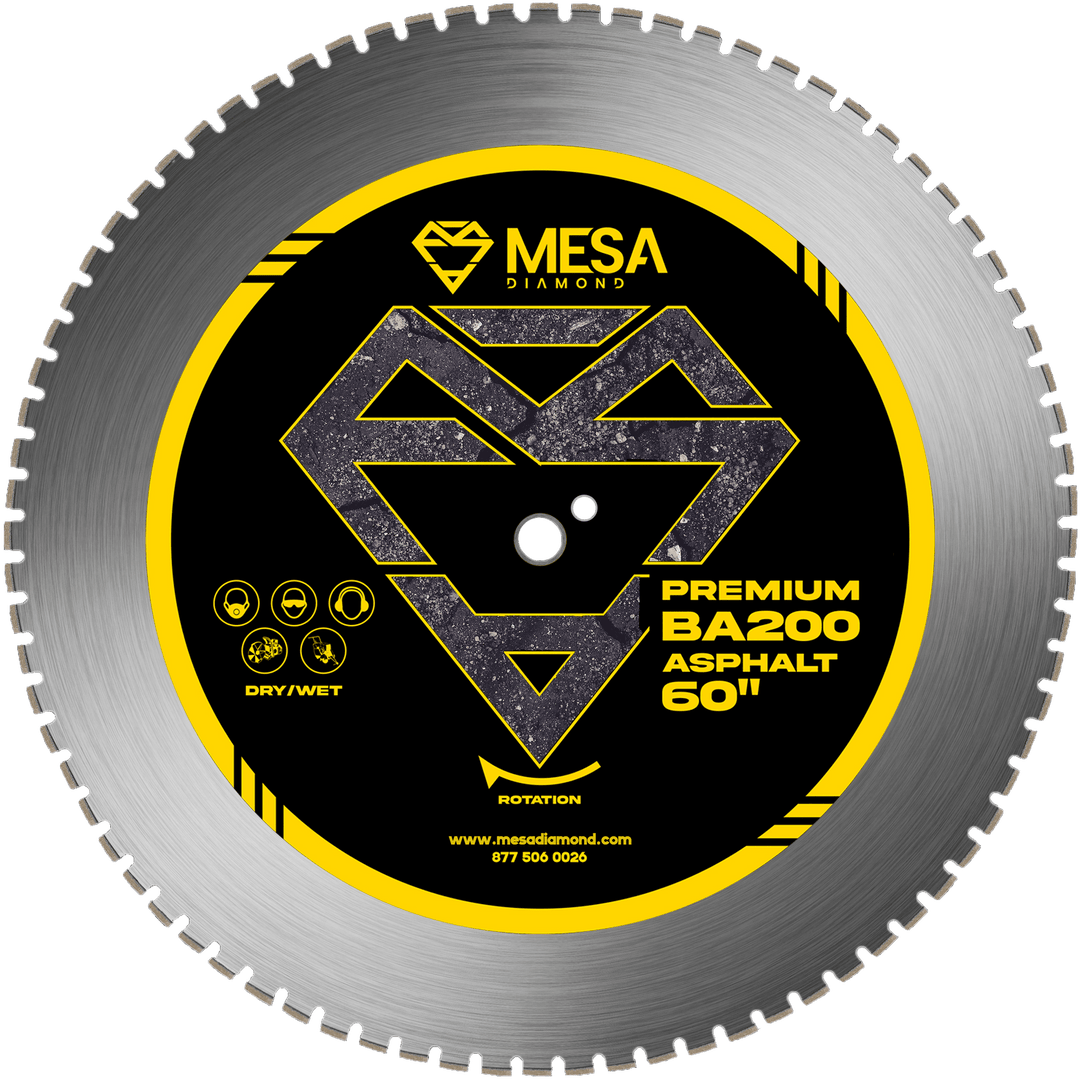 Asphalt Diamond Saw Blade BA200 PROAsphalt BladeMESA DIAMOND ®MS60BA200160 inch60 inch0.220"