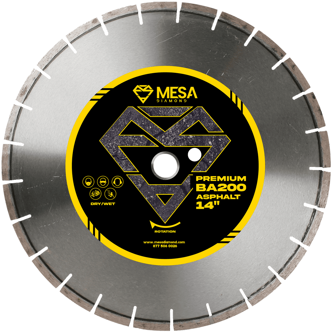 Asphalt Diamond Saw Blade BA200 PROAsphalt BladeMESA DIAMOND ®MS14BA200114 inch14 inch0.125"