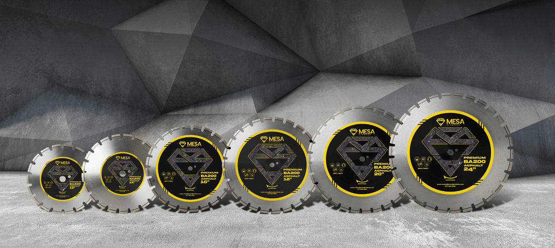 Asphalt Diamond Saw Blade BA200 PROAsphalt BladeMESA DIAMOND ®MS70BA200170 inch70 inch0.220"