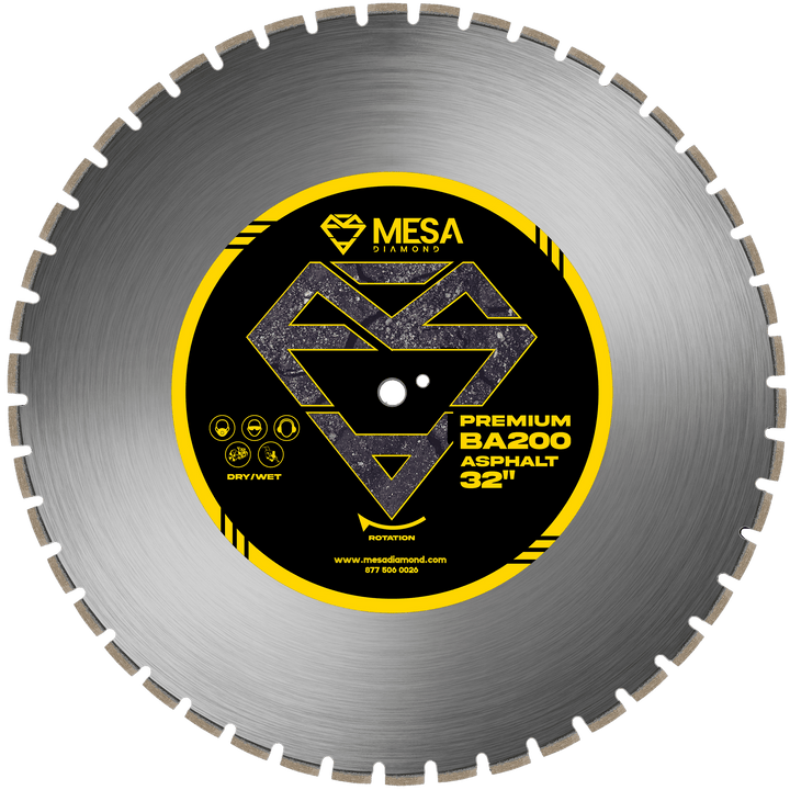 Asphalt Diamond Saw Blade BA200 PROAsphalt BladeMESA DIAMOND ®MS32BA200132 inch32 inch0.189"