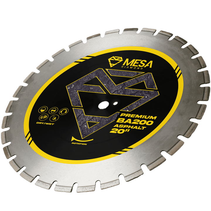 Asphalt Diamond Saw Blade BA200 PROAsphalt BladeMESA DIAMOND ®MS20BA200120 inch20 inch0.161"