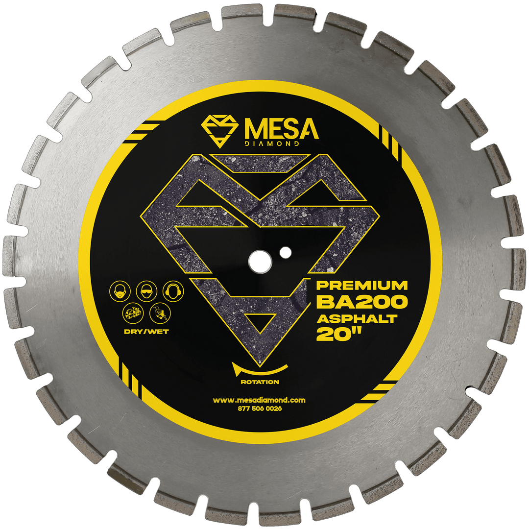 Asphalt Diamond Saw Blade BA200 PROAsphalt BladeMESA DIAMOND ®MS20BA200120 inch20 inch0.161"