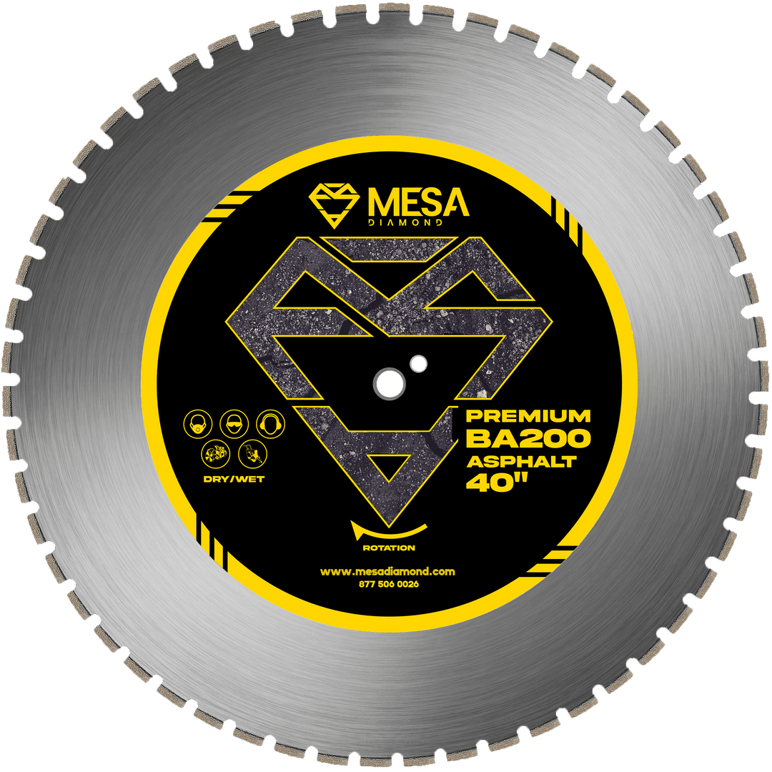 Asphalt Diamond Saw Blade BA200 PROAsphalt BladeMESA DIAMOND ®MS40BA200140 inch40 inch0.189"