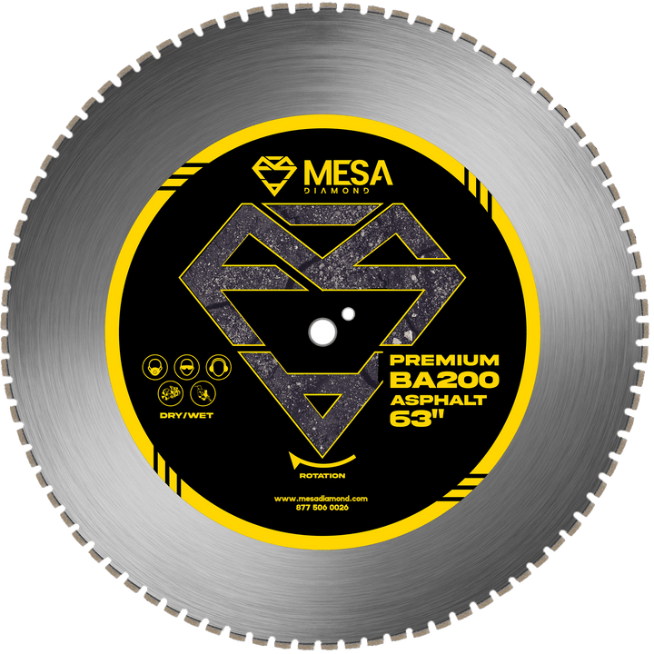 Asphalt Diamond Saw Blade BA200 PROAsphalt BladeMESA DIAMOND ®MS63BA200163 inch63 inch0.220"