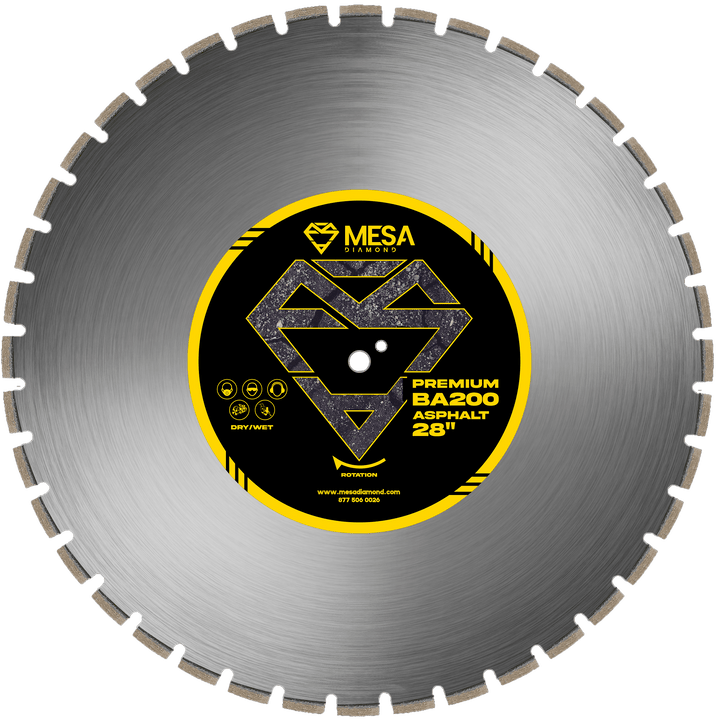 Asphalt Diamond Saw Blade BA200 PROAsphalt BladeMESA DIAMOND ®MS28BA200128 inch28 inch0.189"
