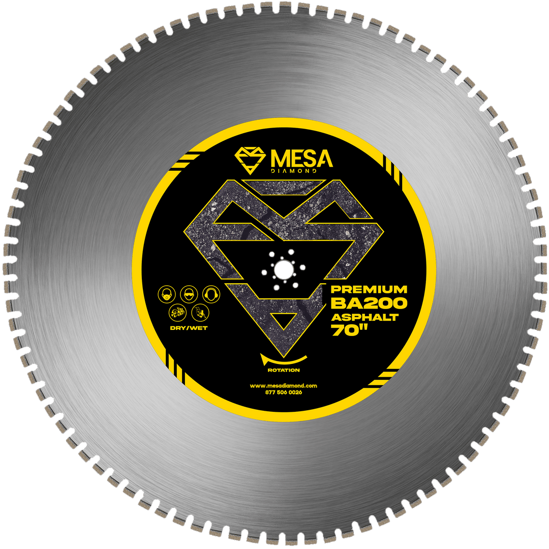 Asphalt Diamond Saw Blade BA200 PROAsphalt BladeMESA DIAMOND ®MS70BA200170 inch70 inch0.220"