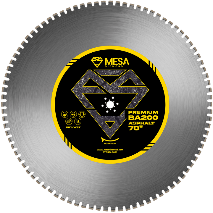 Asphalt Diamond Saw Blade BA200 PROAsphalt BladeMESA DIAMOND ®MS70BA200170 inch70 inch0.220"
