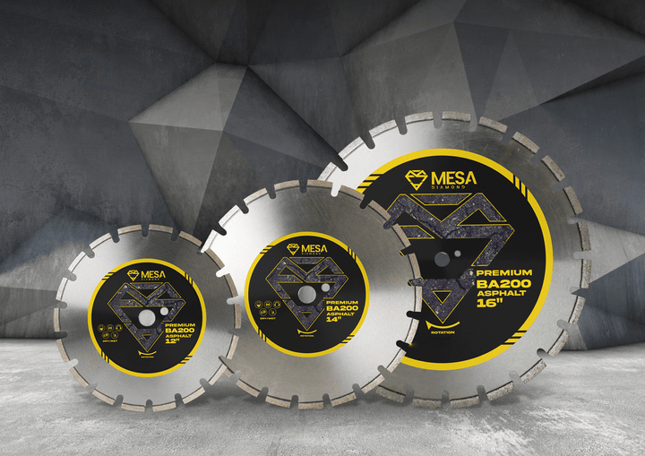 Asphalt Diamond Saw Blade BA200 PROAsphalt BladeMESA DIAMOND ®MS70BA200170 inch70 inch0.220"