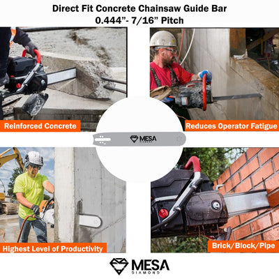 Concrete Chainsaw GUIDE BARSChainsaw Guide BarMESA DIAMOND®MSGBAR13/8 F33/8 F3613