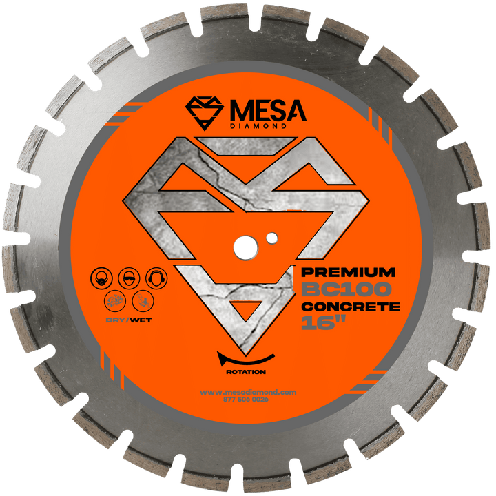 Concrete Diamond Saw Blade BC100Concrete BladeMESA DIAMOND ®MS16BC100116 inch16 inch0.141"