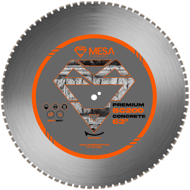 Concrete Diamond Saw Blade PRO BC200Concrete BladeMESA DIAMOND ®MS63BC200163 inch63 inch0.220"