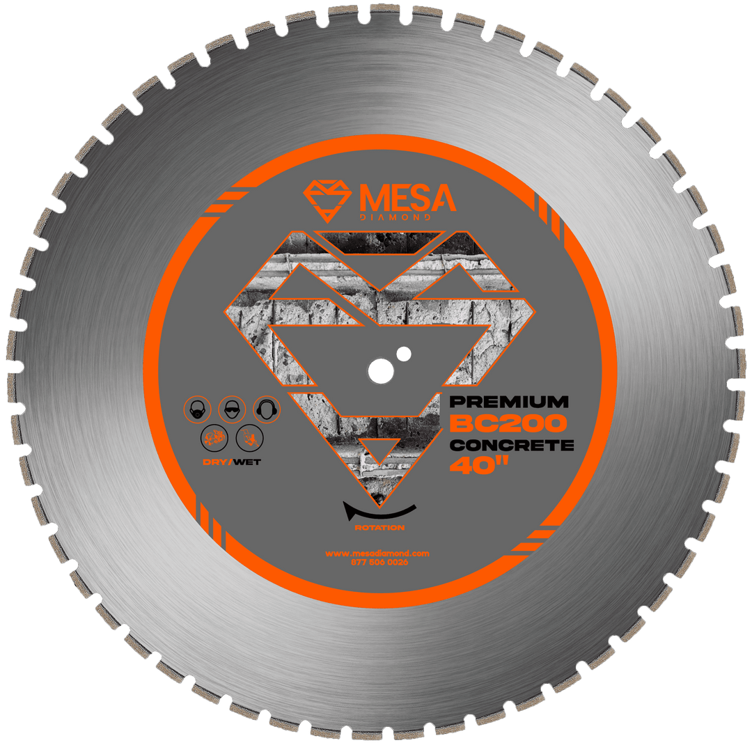 Concrete Diamond Saw Blade PRO BC200Concrete BladeMESA DIAMOND ®MS40BC200140 inch40 inch0.189"