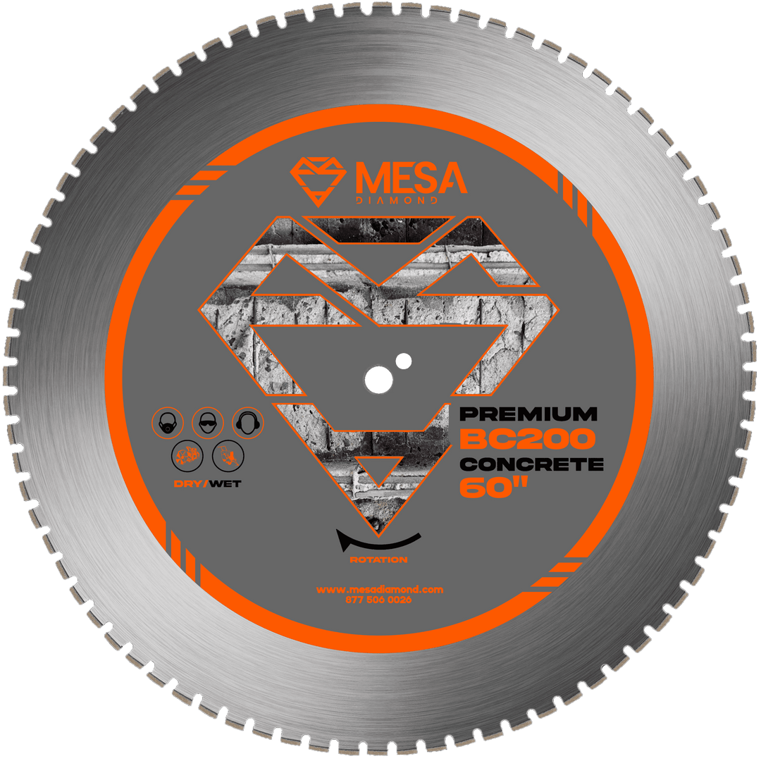 Concrete Diamond Saw Blade PRO BC200Concrete BladeMESA DIAMOND ®MS60BC200160 inch60 inch0.220"