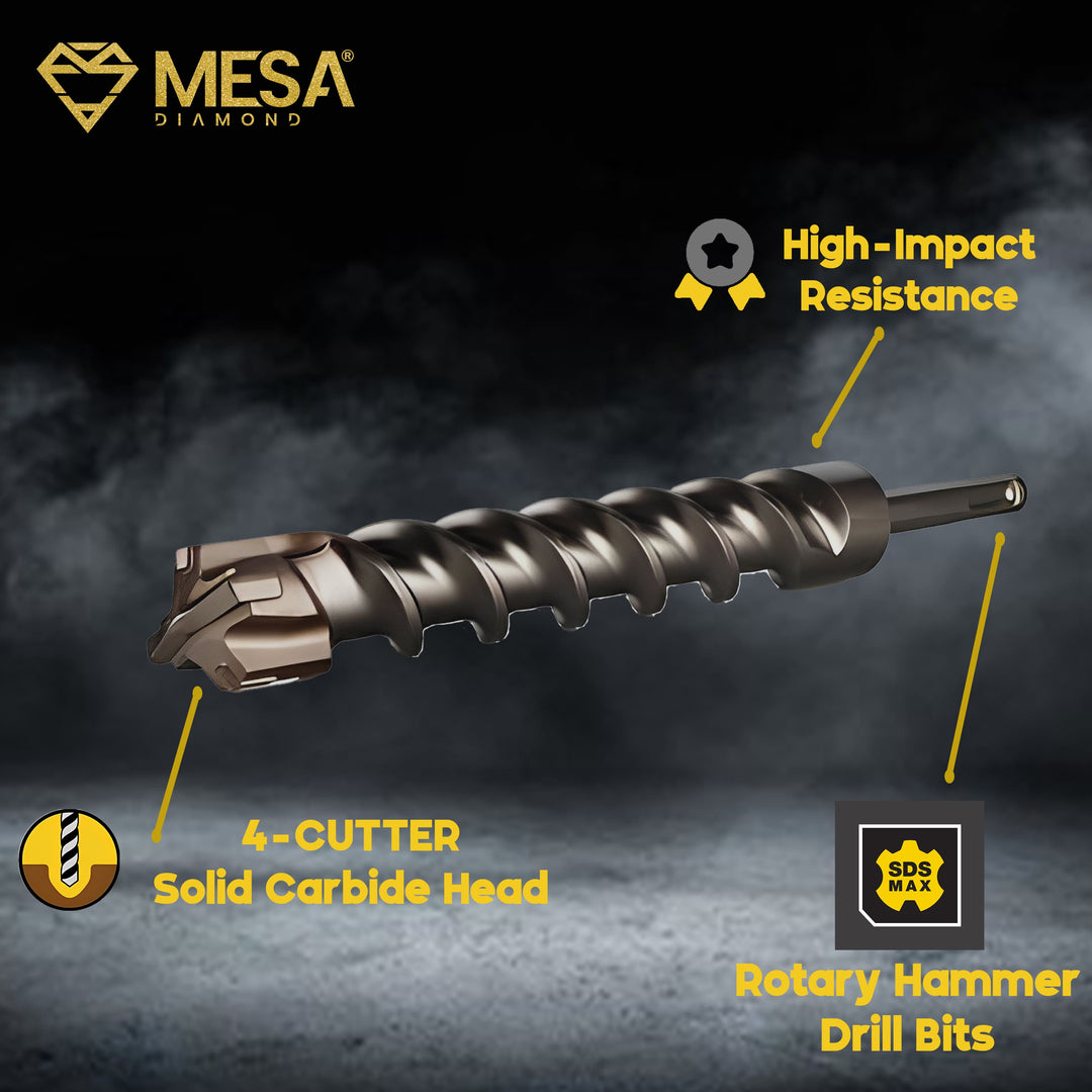 Mesa Diamond 4-Cutter SDS MAX Carbide Drill Bit – professional SDS-Max drill bit for contractors
