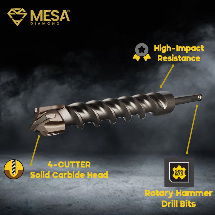 Mesa Diamond 4-Cutter SDS MAX Carbide Drill Bit – professional SDS-Max drill bit for contractors