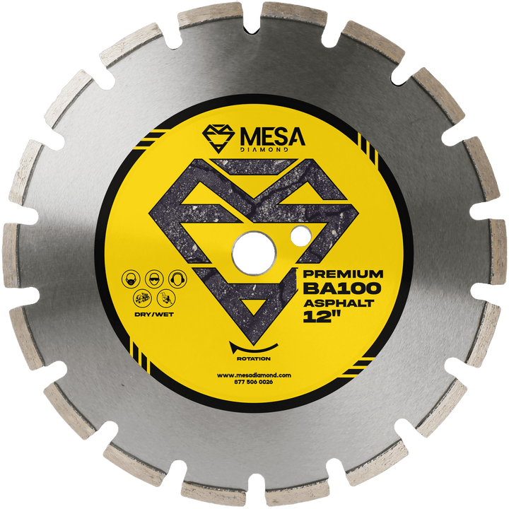 Mesa Diamond Asphalt Diamond Saw Blade BA100 asphalt diamond saw blade 0.125" for asphalt and green concrete cutting