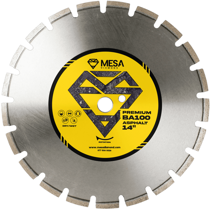 Mesa Diamond Asphalt Diamond Saw Blade BA100 – asphalt diamond saw blade 14" for asphalt and green concrete cutting