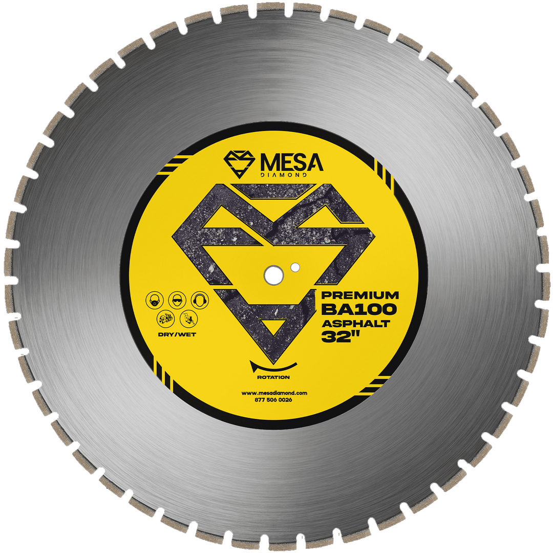 Mesa Diamond Asphalt Diamond Saw Blade BA100 – asphalt diamond saw blade 32" for asphalt and green concrete cutting